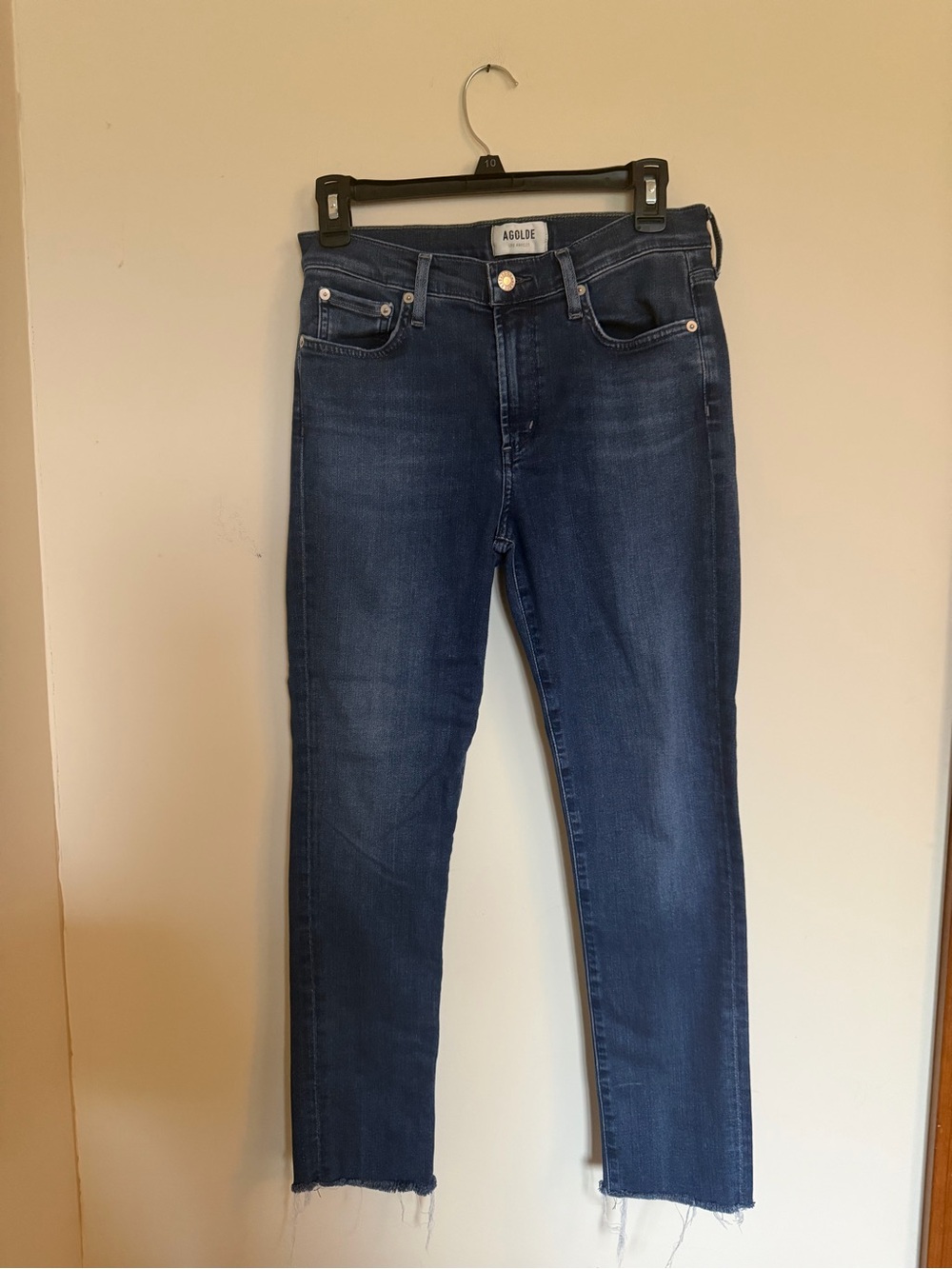 Agolde Skinny High-Rise Jeans in Dark Blue Wash